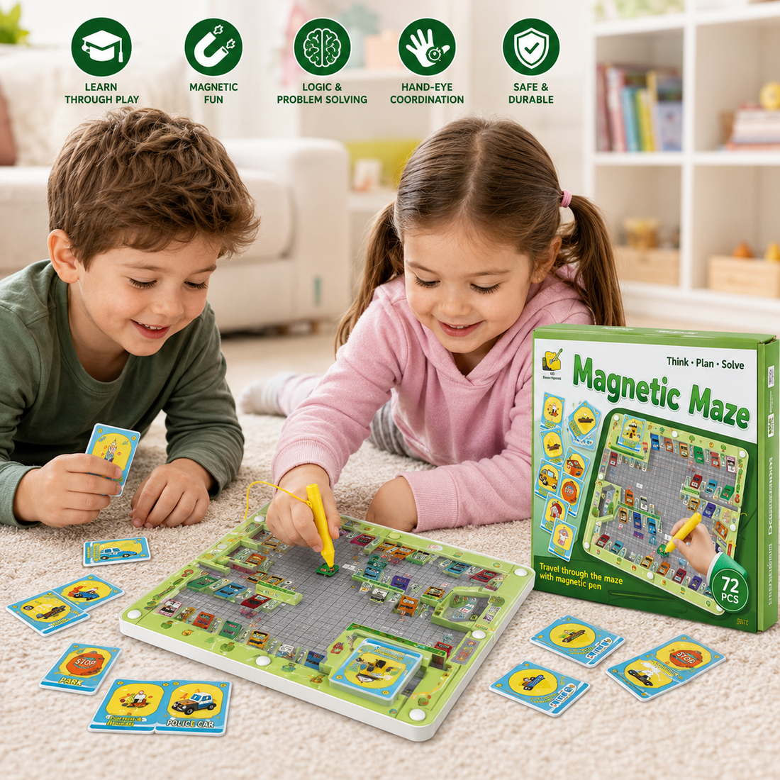 Magnetic Maze Educational Puzzle Game – 72 Pieces