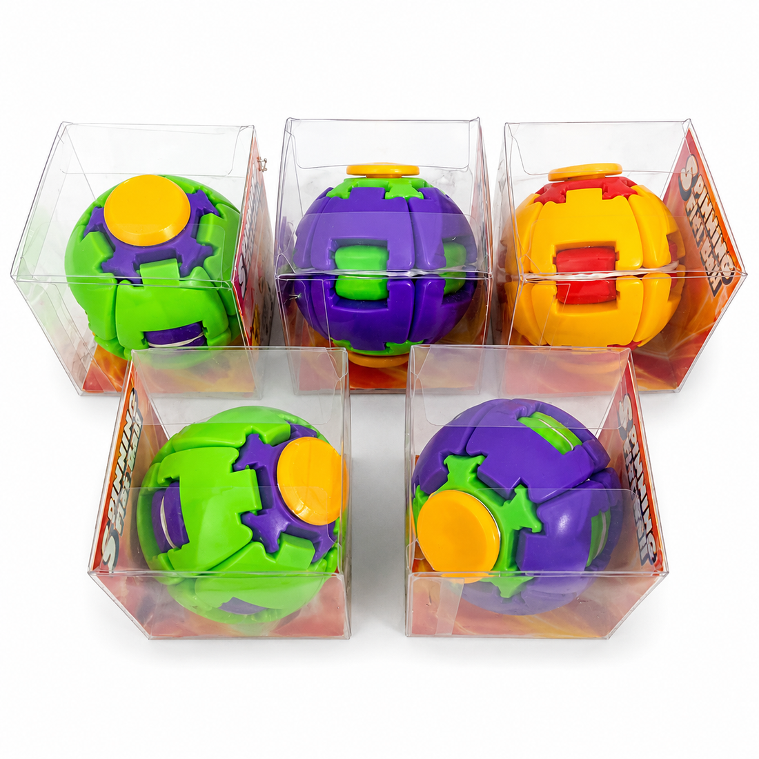 Press-to-Spin Fidget Ball for Kids – Sensory Stress Relief Toy