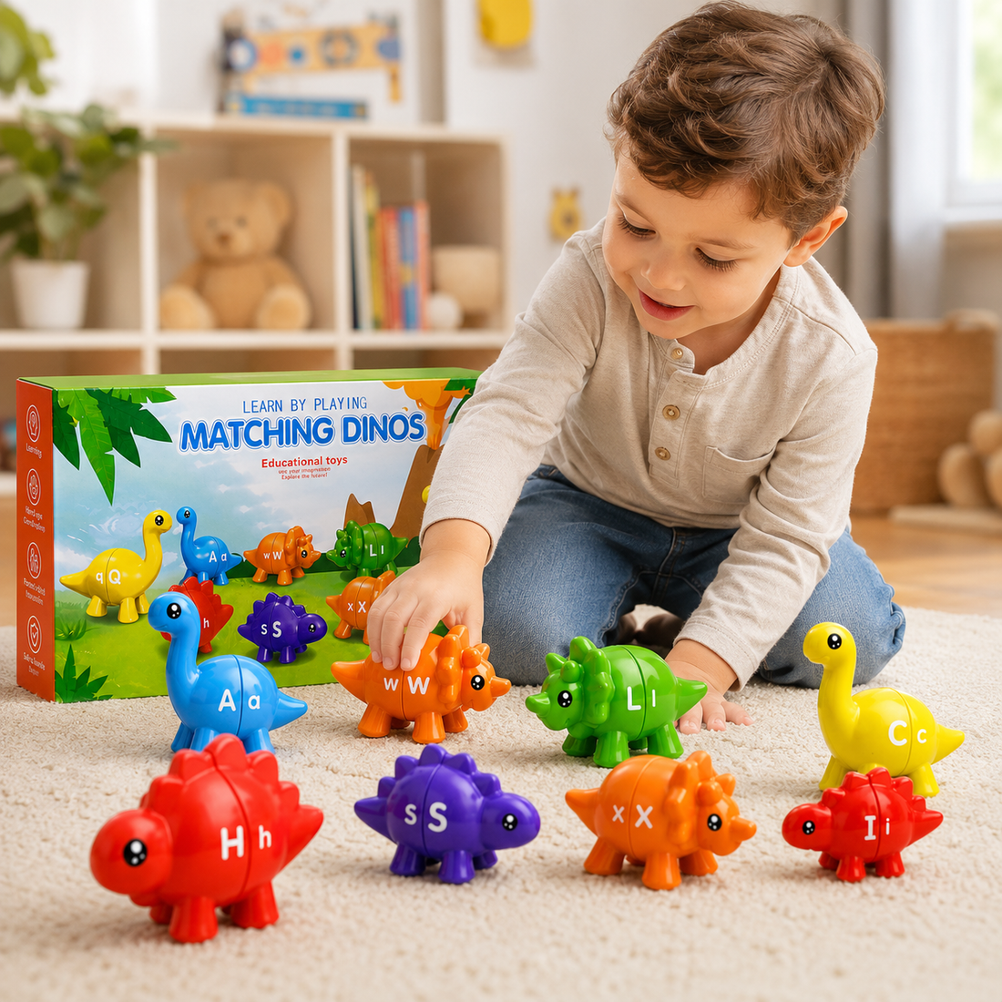 Matching Dinos Educational Toy – 10 Dinosaurs