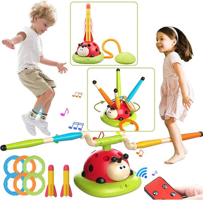 3-in-1 Musical Jump, Ring Toss & Stomp Rocket Game