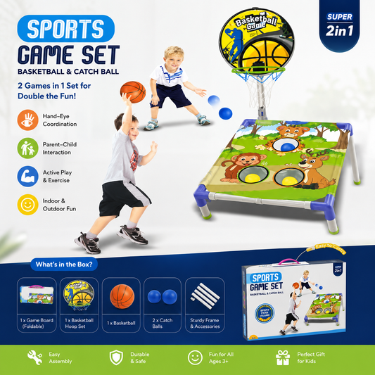 Sports Game Set – Basketball & Catch Ball (2-in-1)