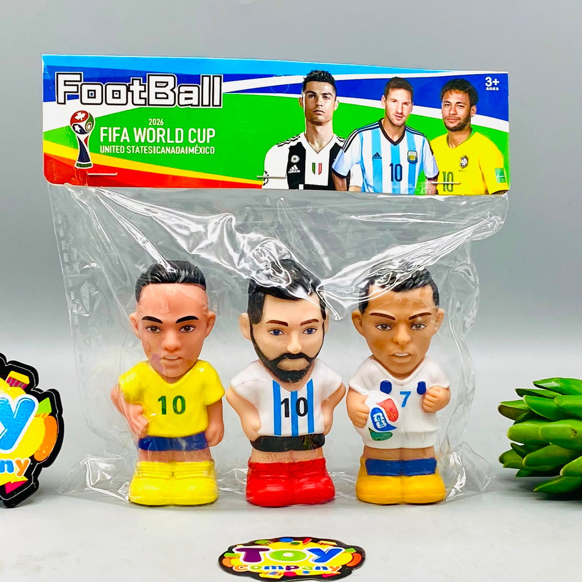 Messi Ronaldo and Neymar football player figures