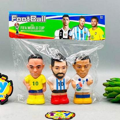 Messi Ronaldo and Neymar football player figures