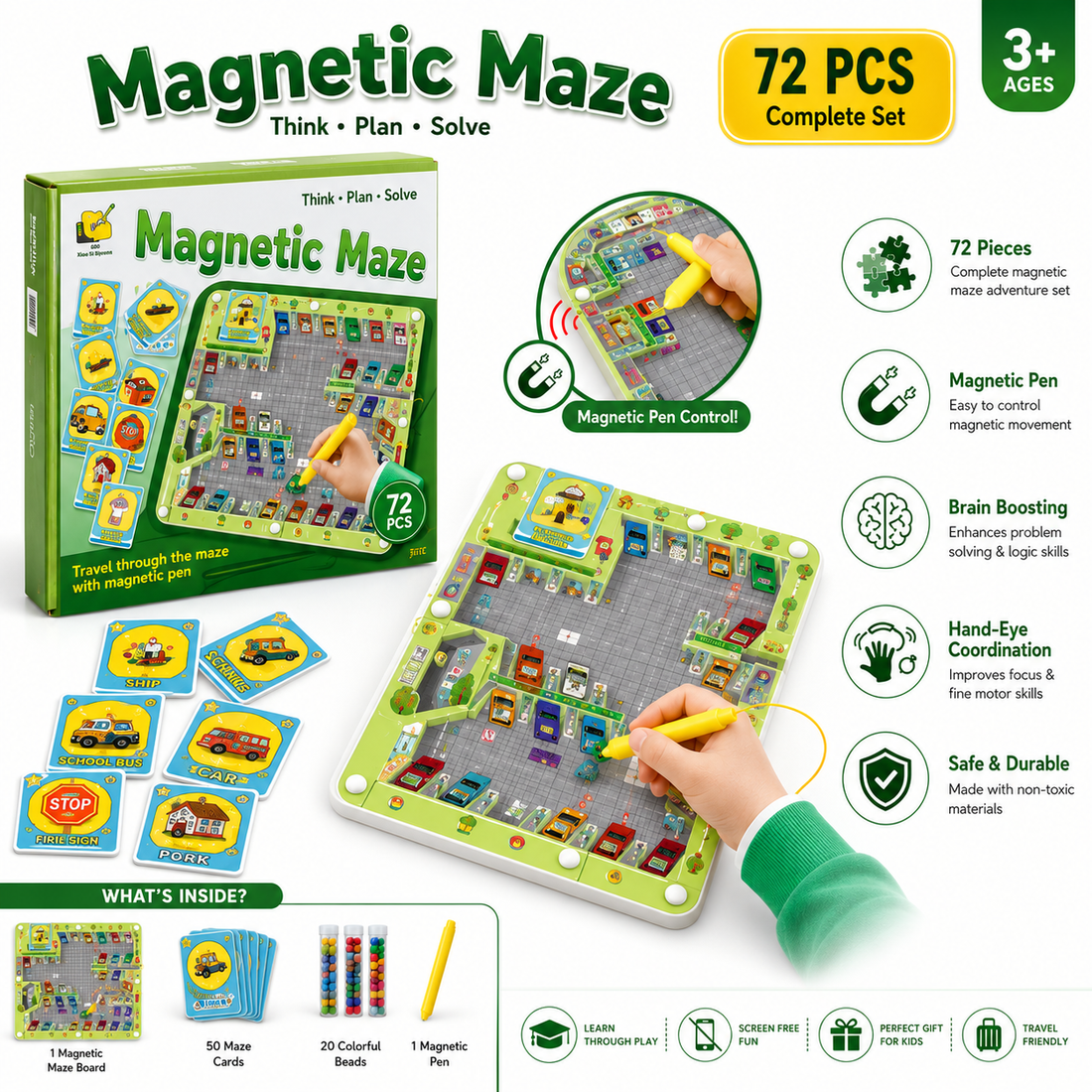Magnetic Maze Educational Puzzle Game – 72 Pieces