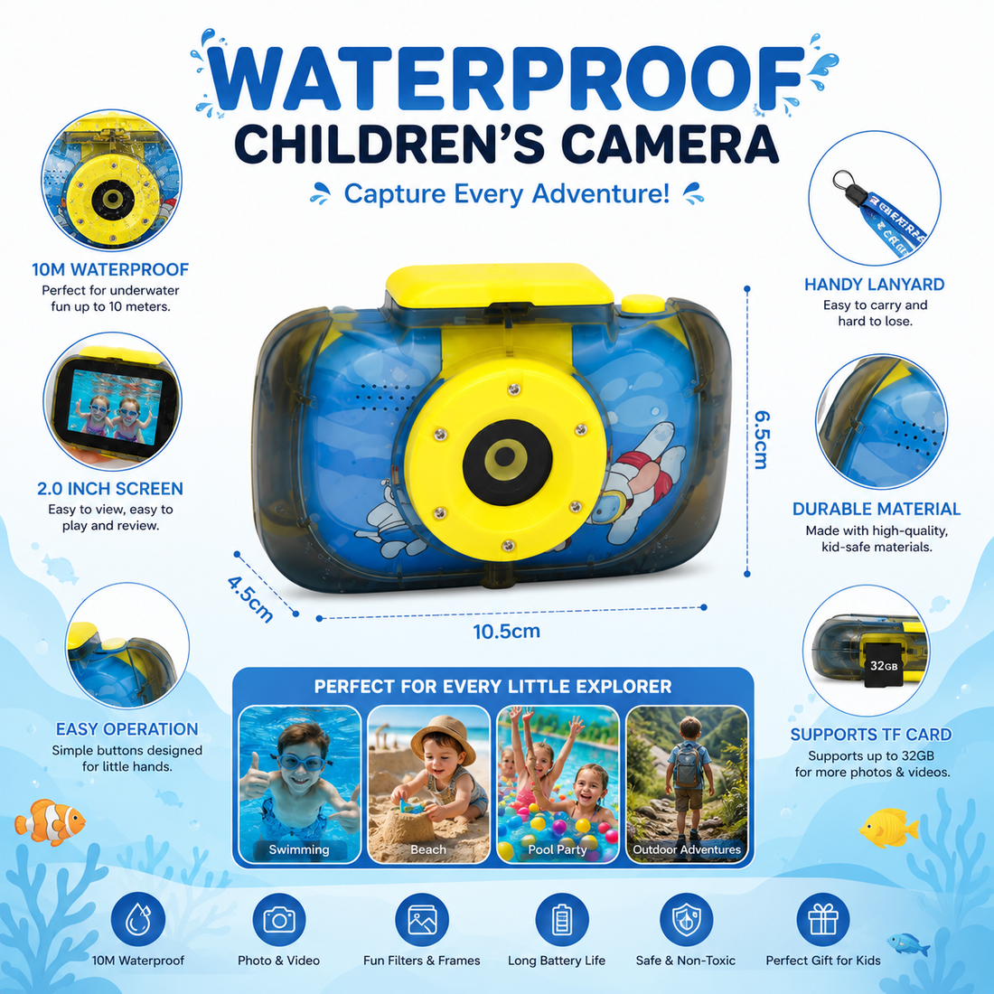 Waterproof Children's Camera – Photo & Video
