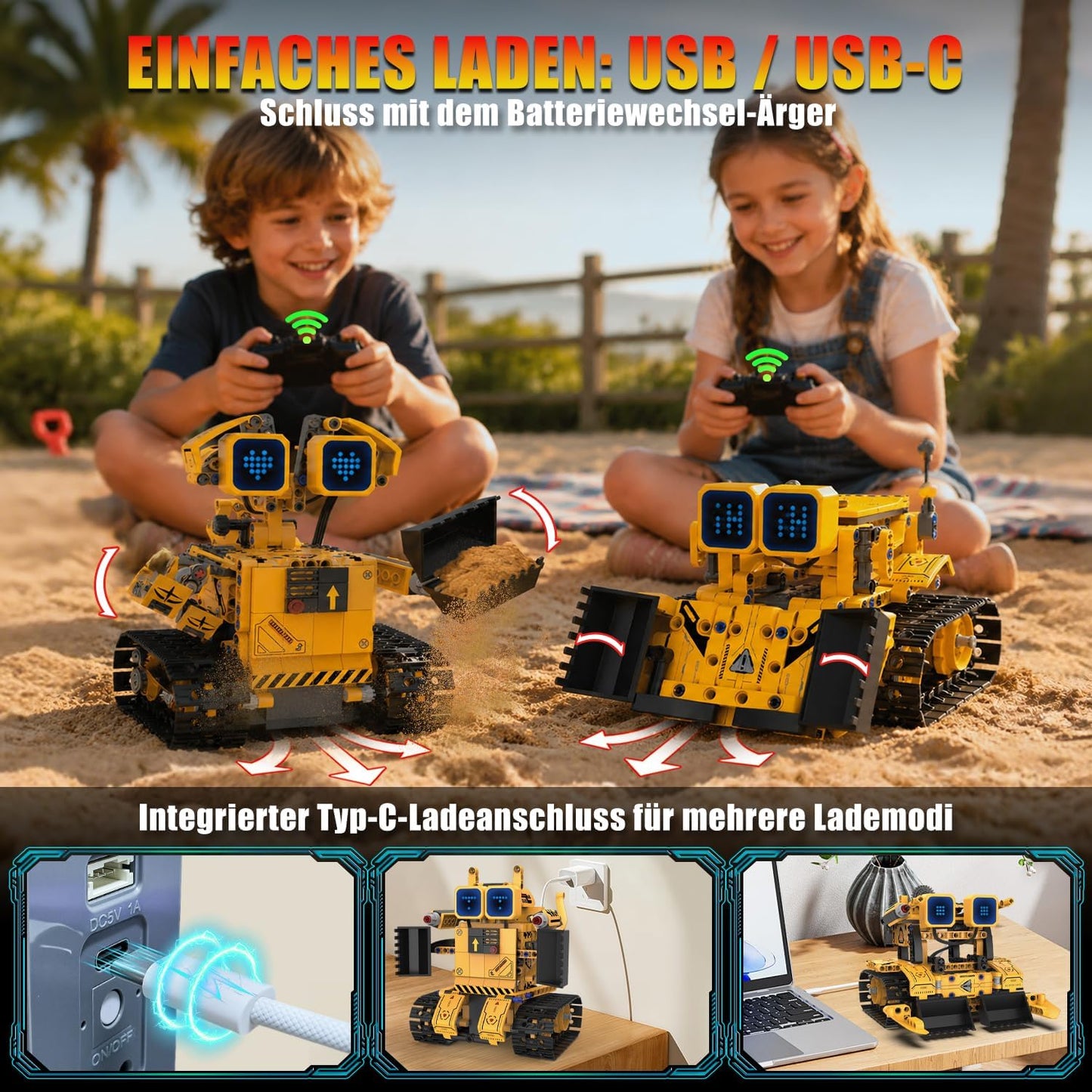 5in1 Programming Robot - remote control features