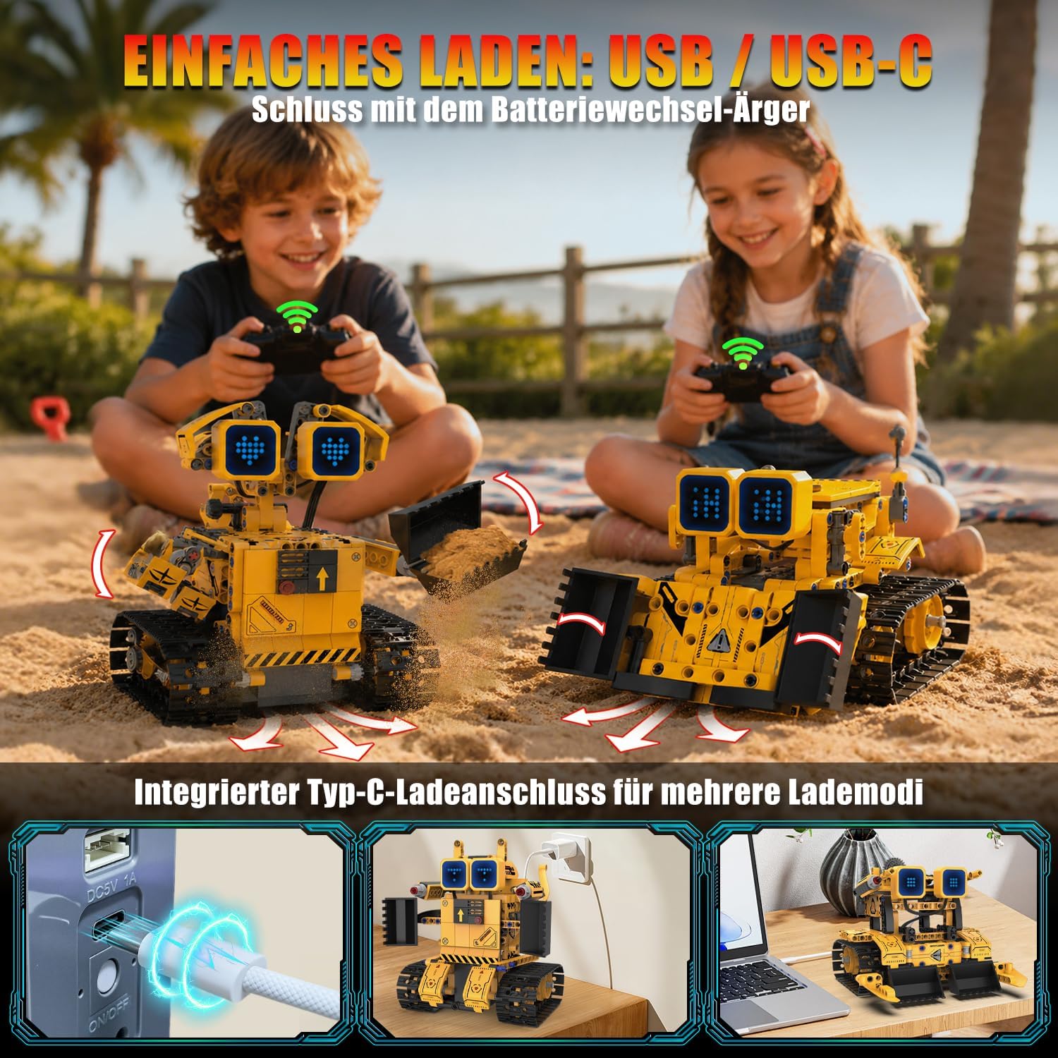 5in1 Programming Robot - remote control features
