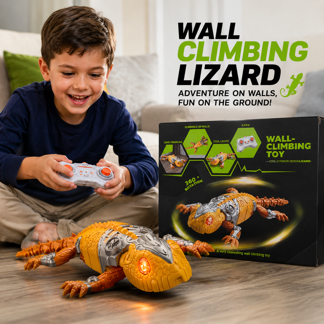 Wall-Climbing RC Lizard Toy