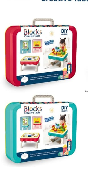2-in-1 Building Blocks & Drawing Table