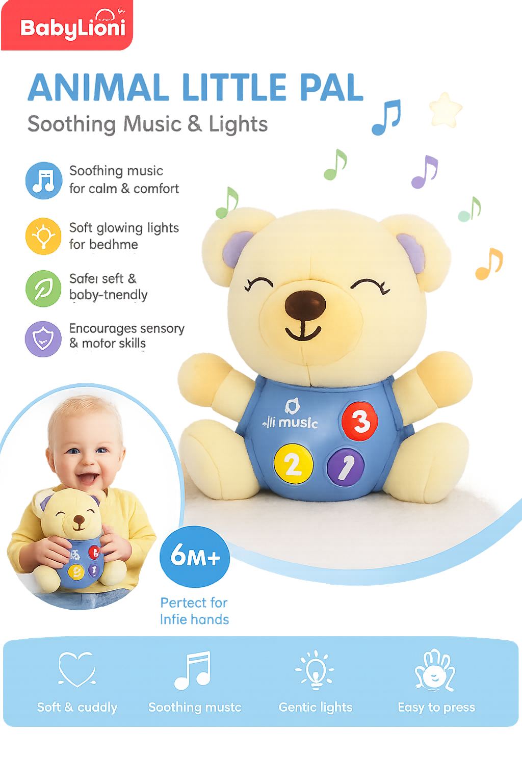 Animal Little Pal Musical Soft Toy for Babies