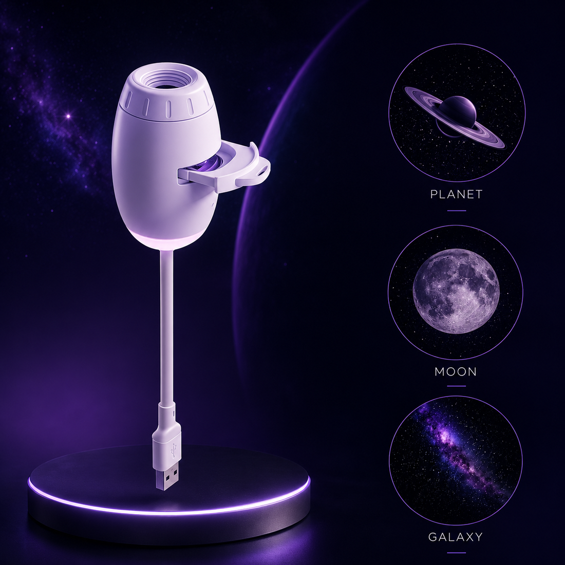 Galaxy Projector Lamp for Kids & Rooms – Aurora LED Projector