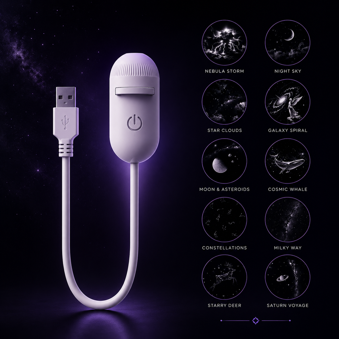 Galaxy Projector Lamp for Kids & Rooms – Aurora LED Projector