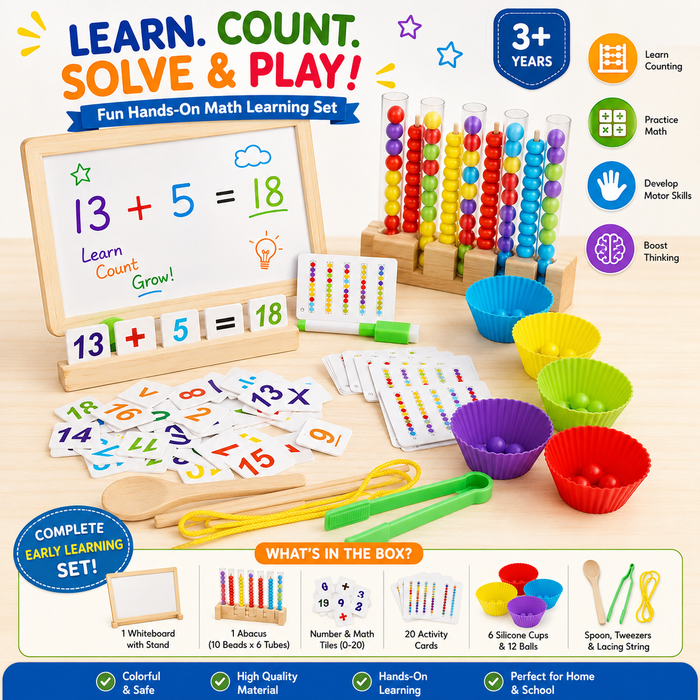 5 in 1 Montessori Math & Color Sorting Bead Set