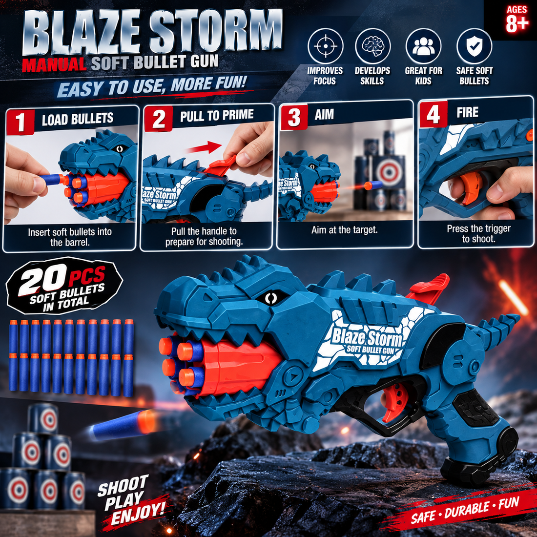 Blaze Storm Dinosaur Toy Blaster