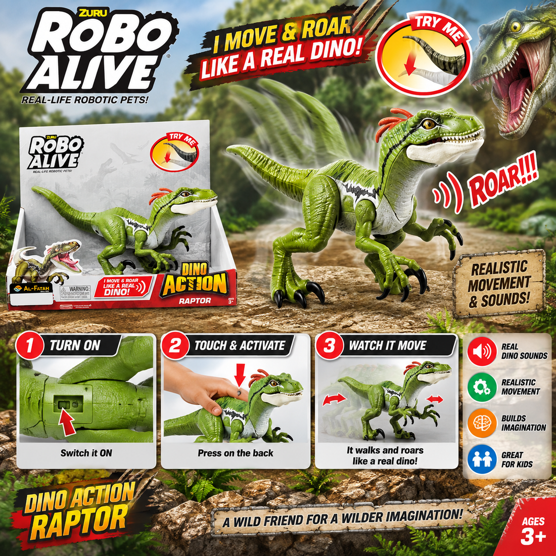 ZURU Robo Alive Dinosaur Raptor