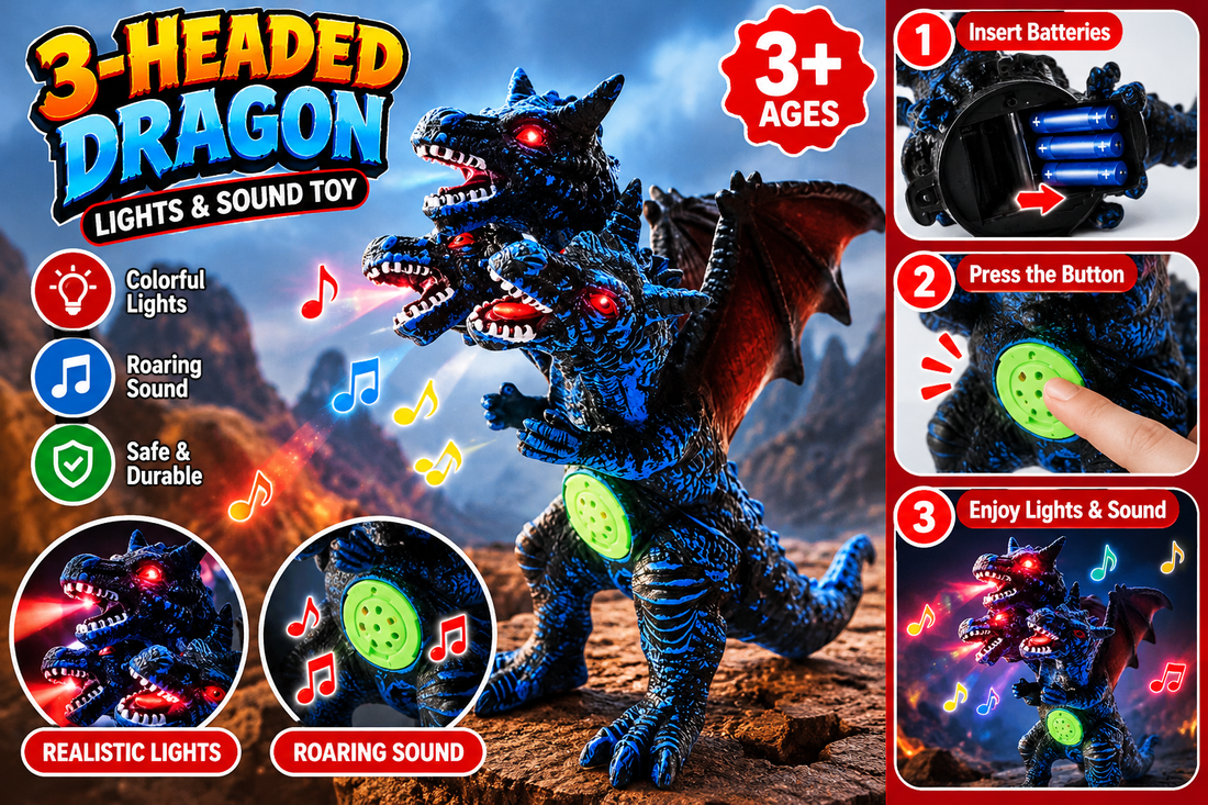 Three-Headed Dragon Figure