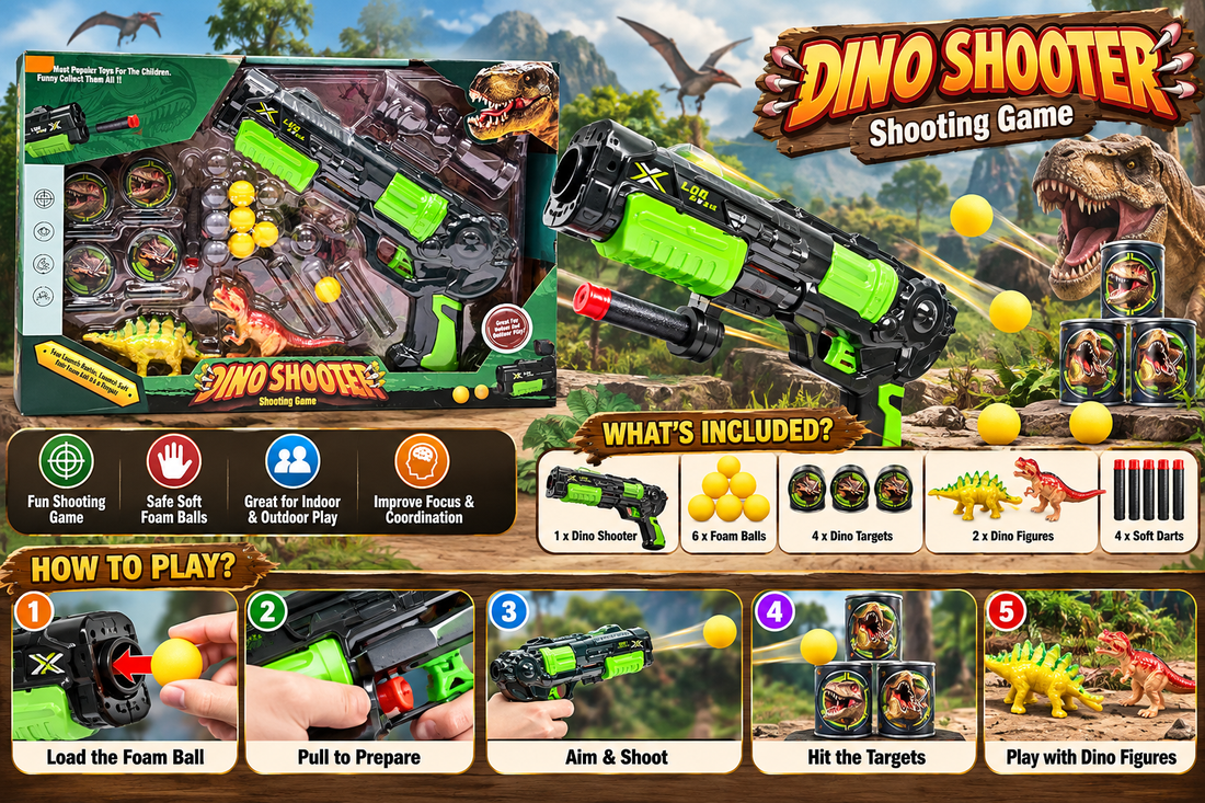 Dinosaur Soft Bullet Toy Blaster – 2 Colors