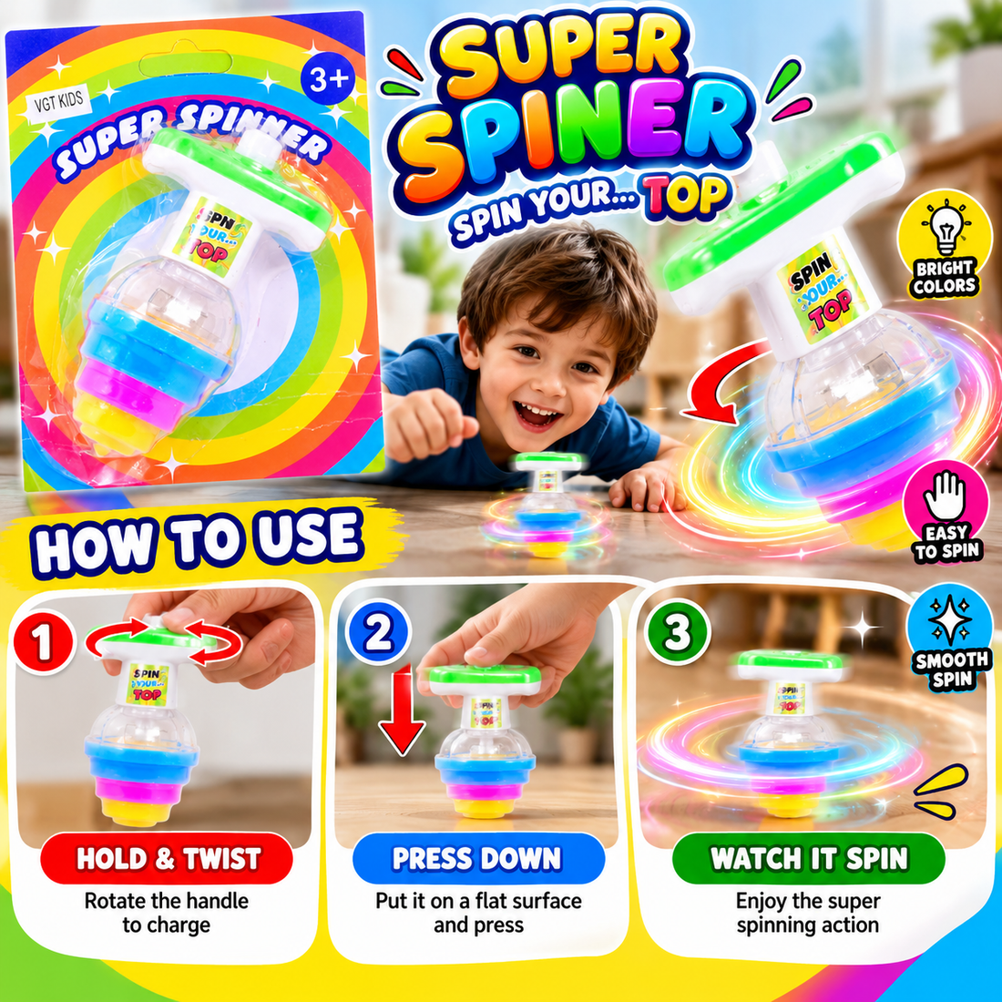 Super Spinning Top Toy for Kids