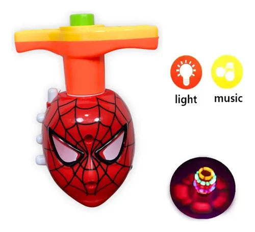 Flashing Musical Spinning Top with Launcher – Assorted Colors