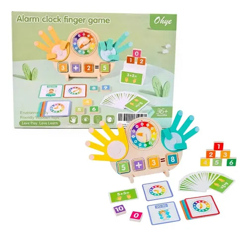 2-in-1 Wooden Clock & Math Learning Board