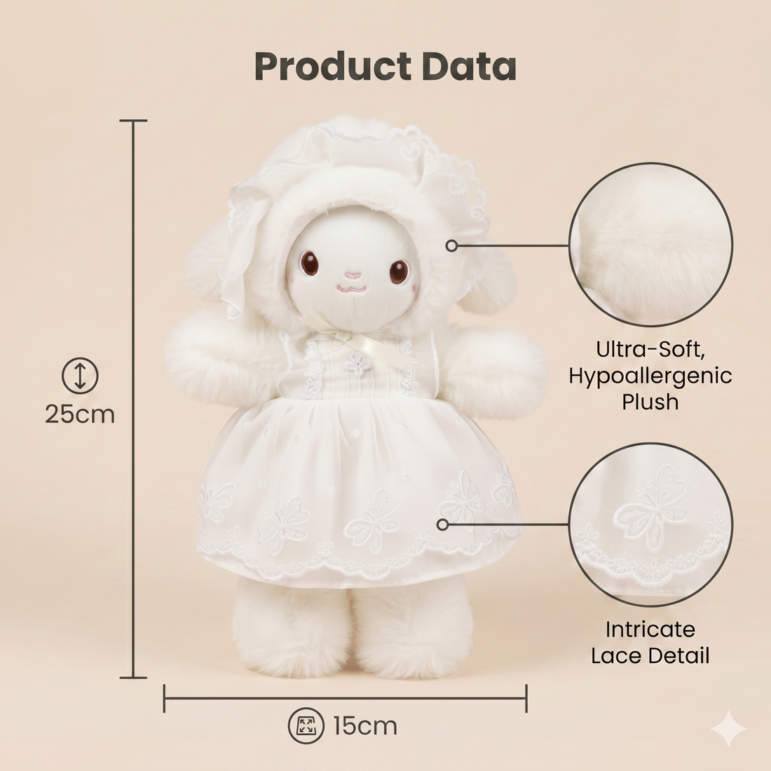 Baby Bunny Doll with Lace Dress