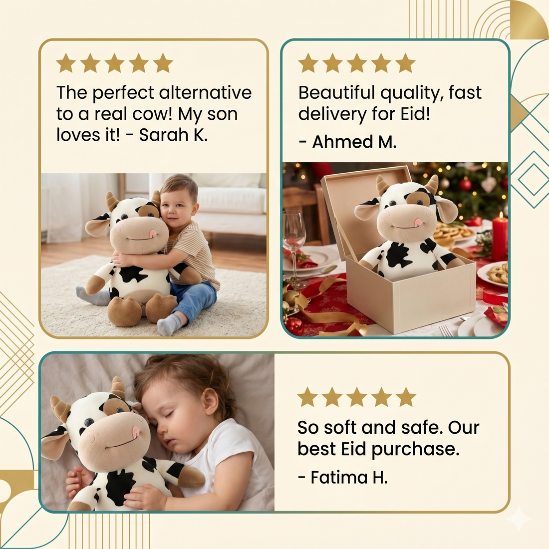 Musical Cartoon Cow Plush Toy