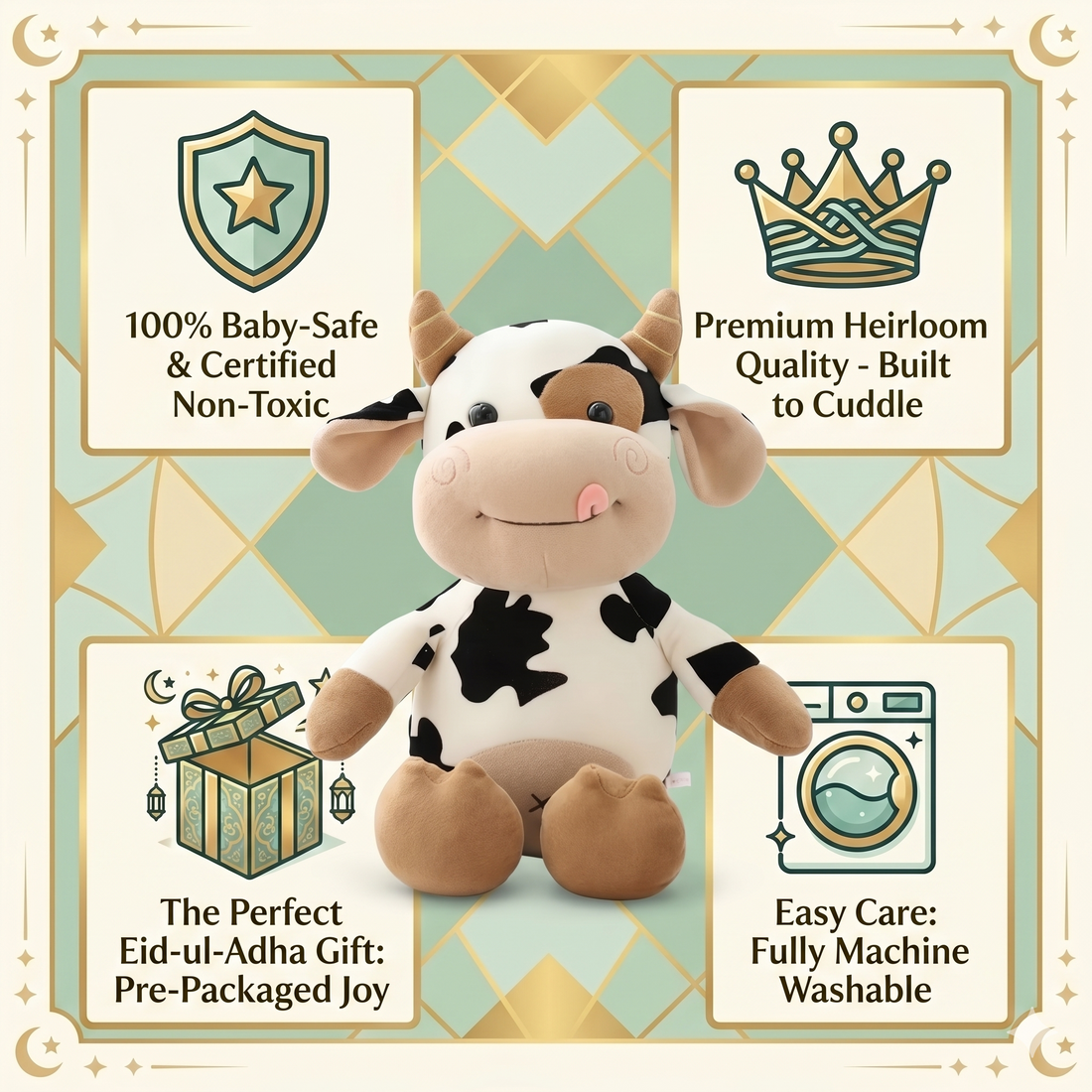 Musical Cartoon Cow Plush Toy