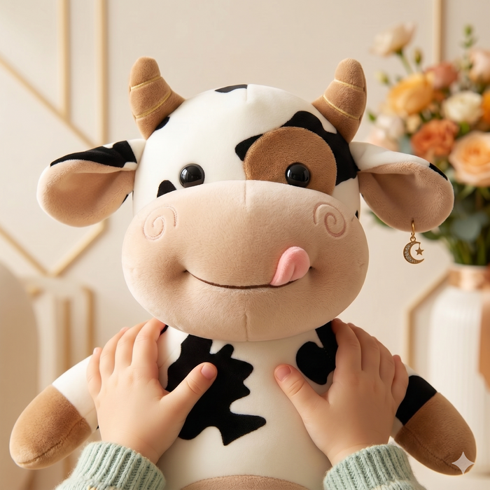 Musical Cartoon Cow Plush Toy