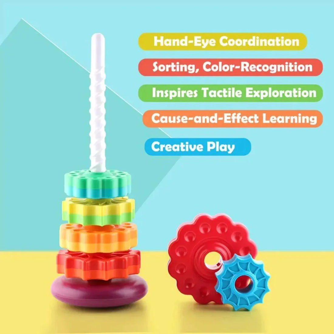 3-in-1 Early Learning Bundle – Stacking, Spinning & Sorting