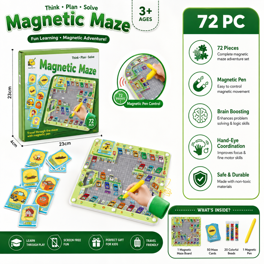 Magnetic Maze Educational Puzzle Game – 72 Pieces
