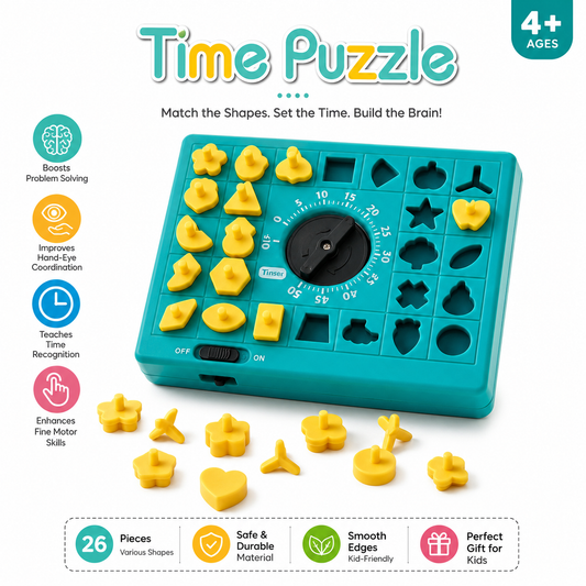 Time Puzzle Shape Matching Game – Educational Learning Toy