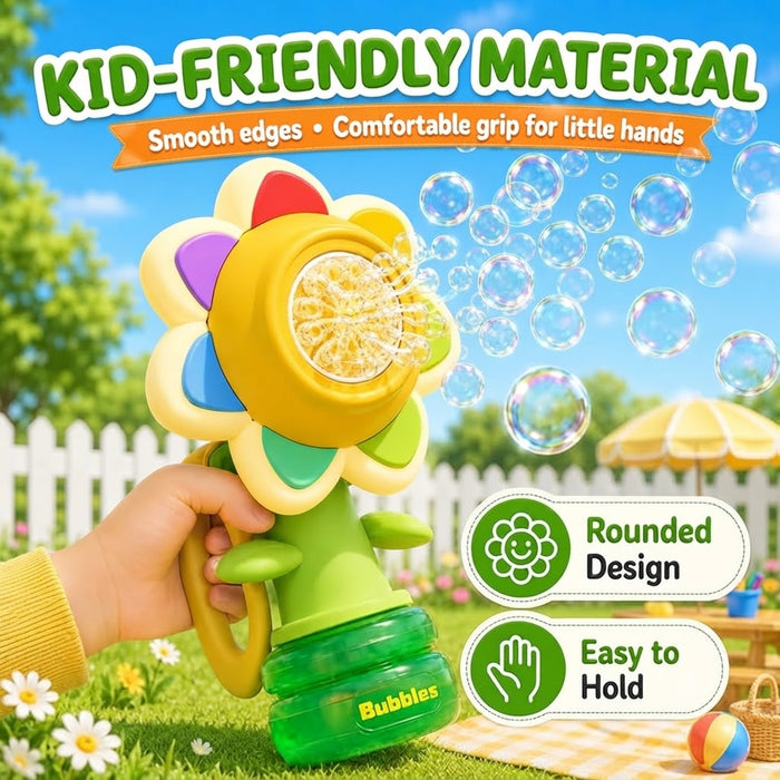 Rechargeable Flower Bubble Machine with LED Lights