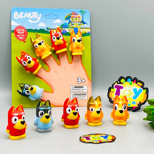 5Pcs Bluey Themed Finger Puppets