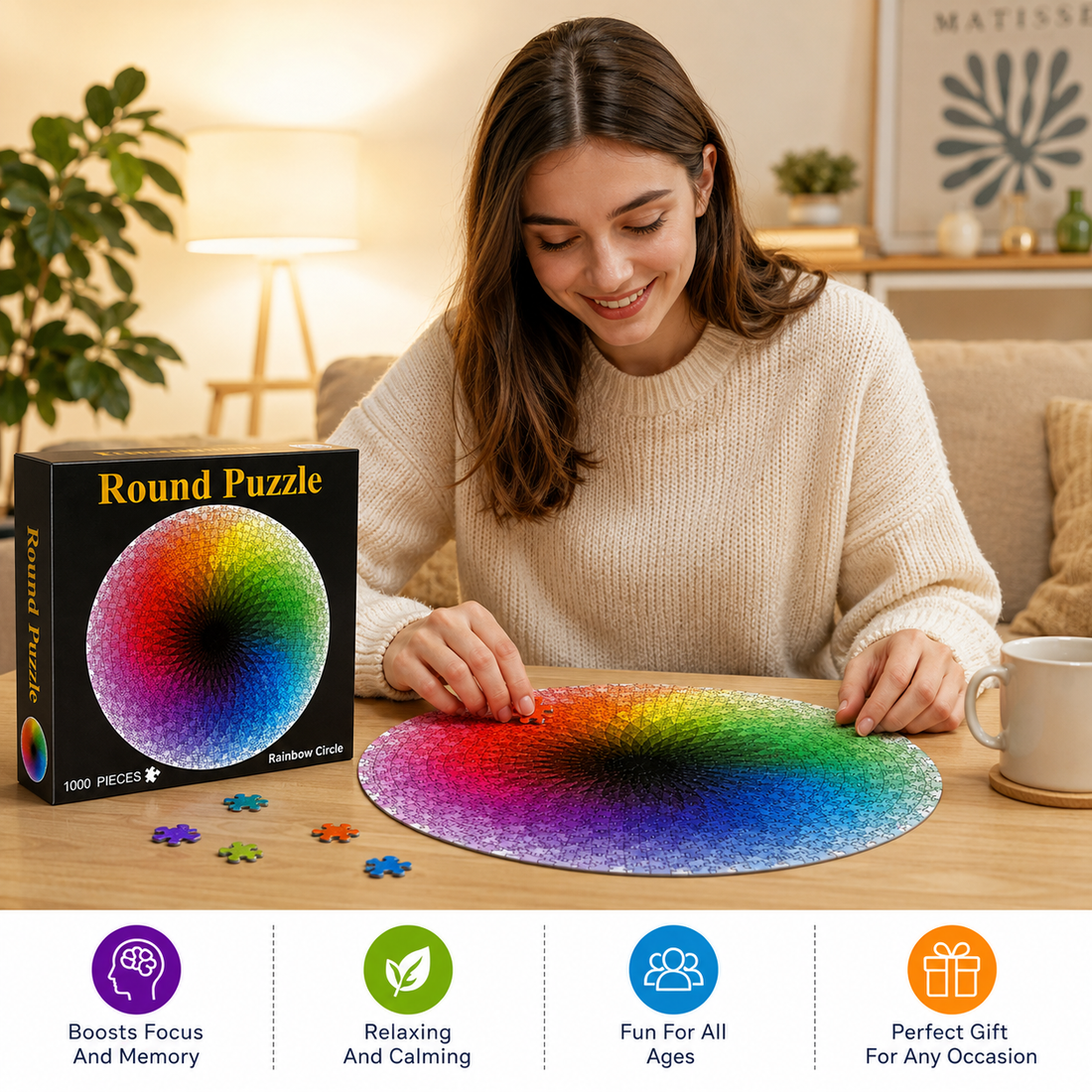 Rainbow Circle Jigsaw Puzzle – 1000 Pieces