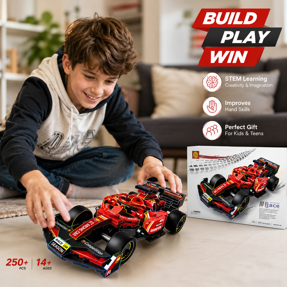 Race Competition Car Building Blocks – 250+ Pieces