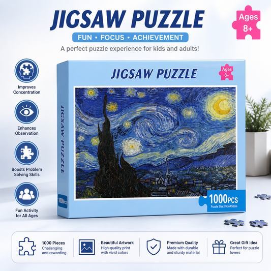 Starry Night Jigsaw Puzzle – Premium Puzzle for Kids & Adults - 1000-Piece
