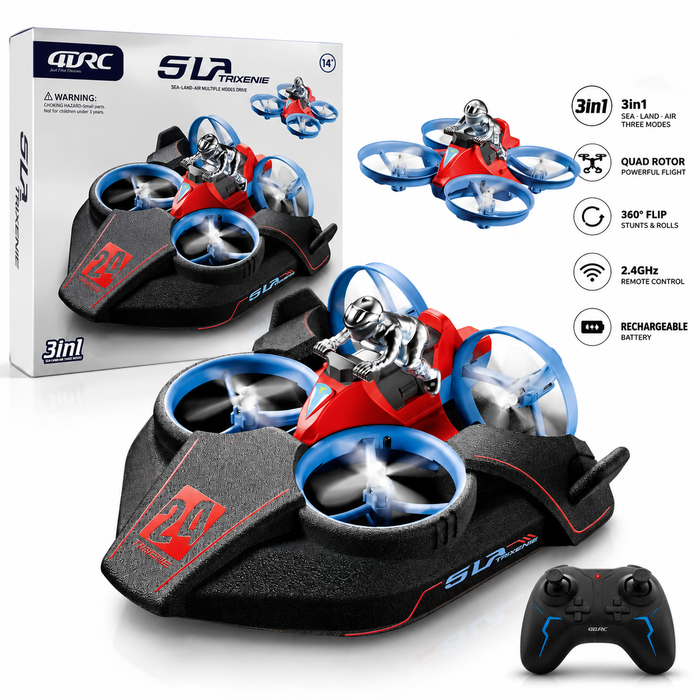 3-in-1 RC Hovercraft Drone – Land, Air & Water