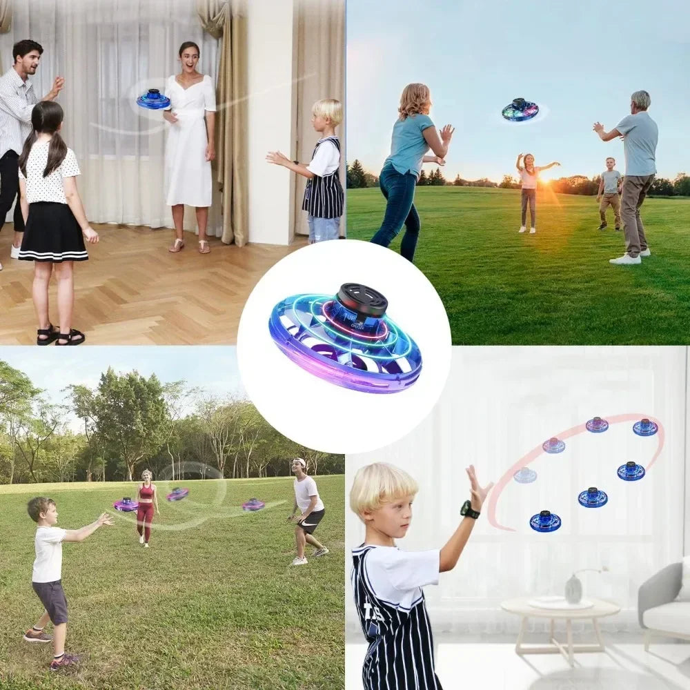 LED boomerang flying drone toy