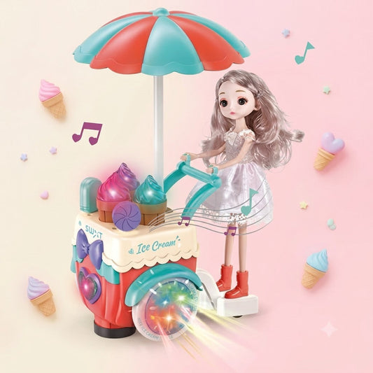 Battery Operated Ice Cream Musical Trolley Toy