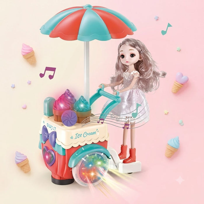 Battery Operated Ice Cream Musical Trolley Toy