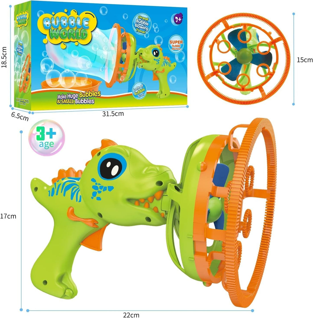 Dinosaur Bubble Gun Machine with 236 ml Solution