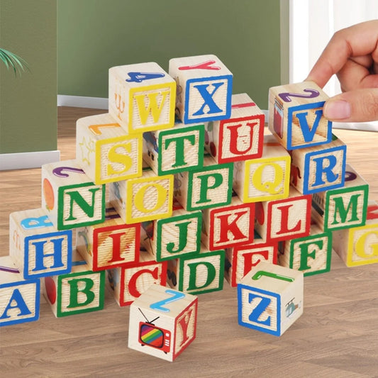 Alphabet Blocks with Wooden Storage Box