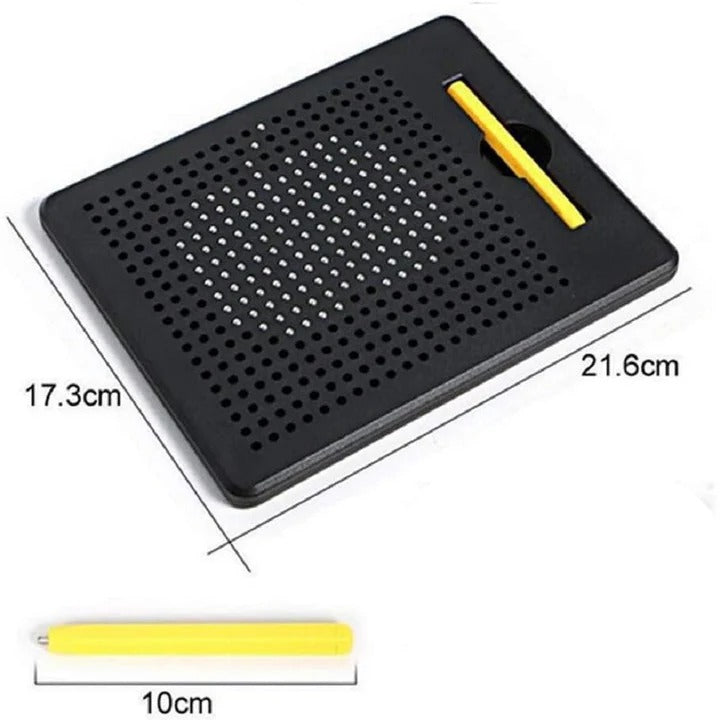 Magnetic Bead Drawing Board with Pen & Cards