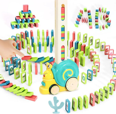Automatic Domino Laying Snail Train