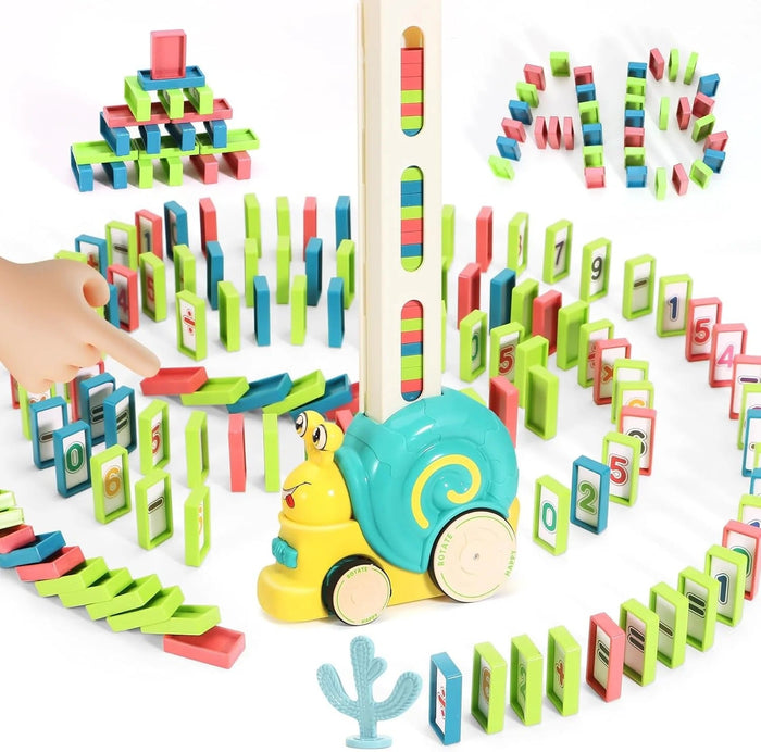 Automatic Domino Laying Snail Train