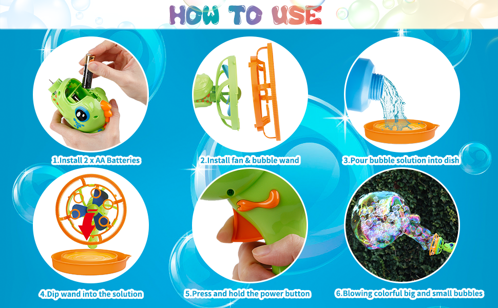 Dinosaur Bubble Gun Machine with 236 ml Solution