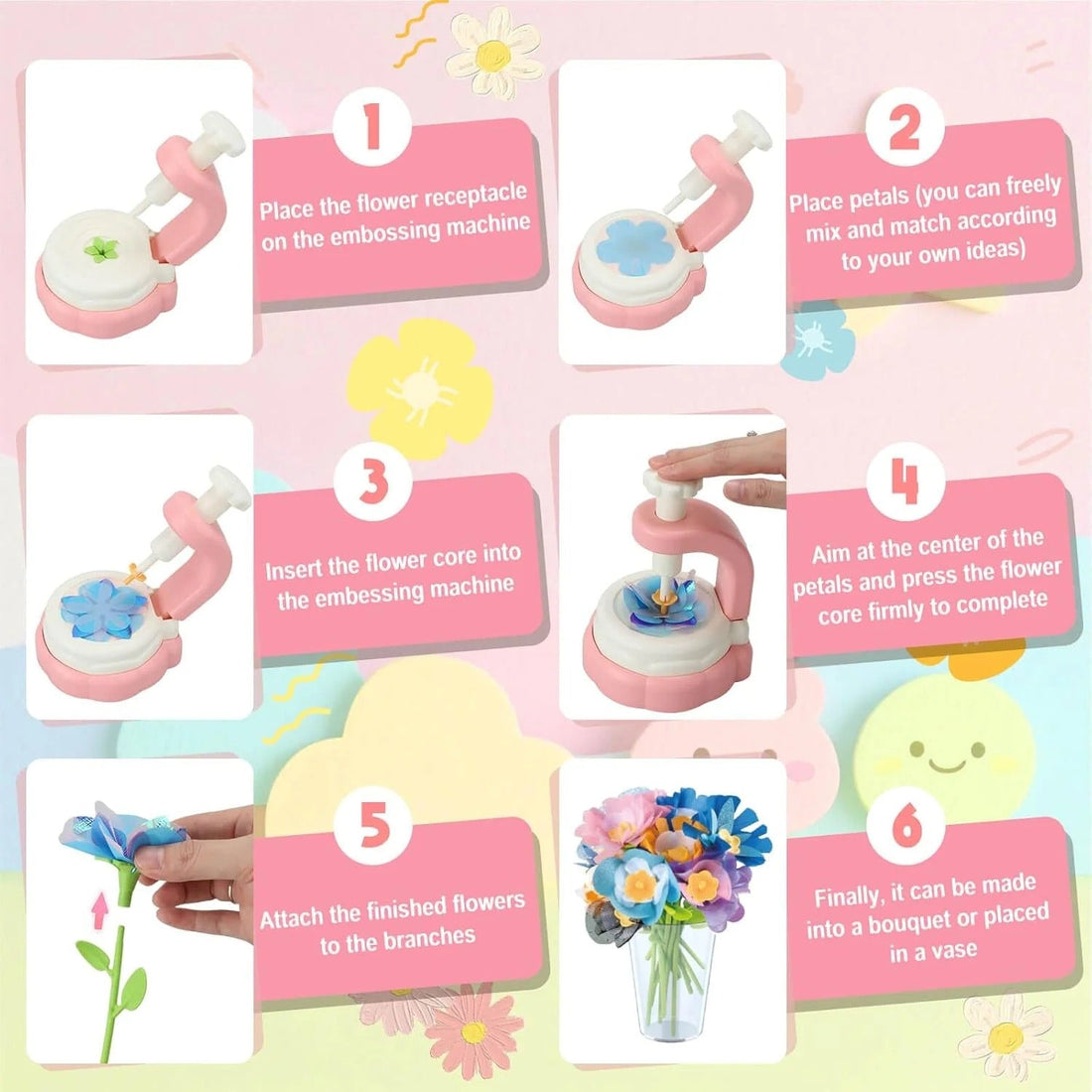 DIY Flower Bouquet Craft Spinning Machine Set