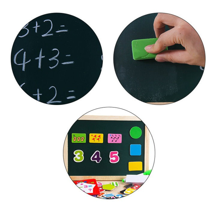2-in-1 Montessori Magnetic Puzzle & Drawing Board