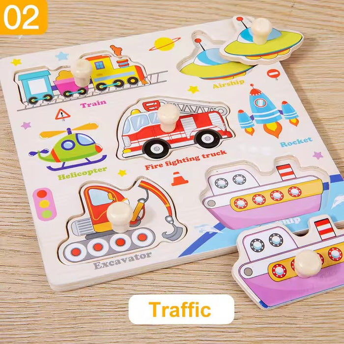 Wooden 5-Shape Sorting Knob Board
