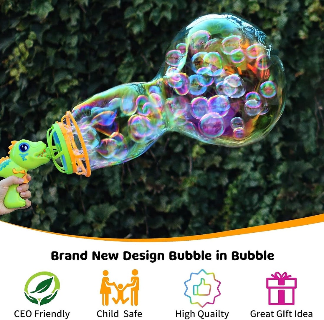 Dinosaur Bubble Gun Machine with 236 ml Solution